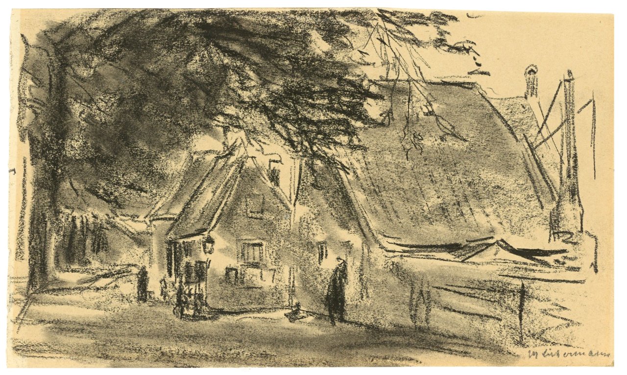 This picture shows the following artwork: Max Liebermann. Dorfstraße. Circa 1900.