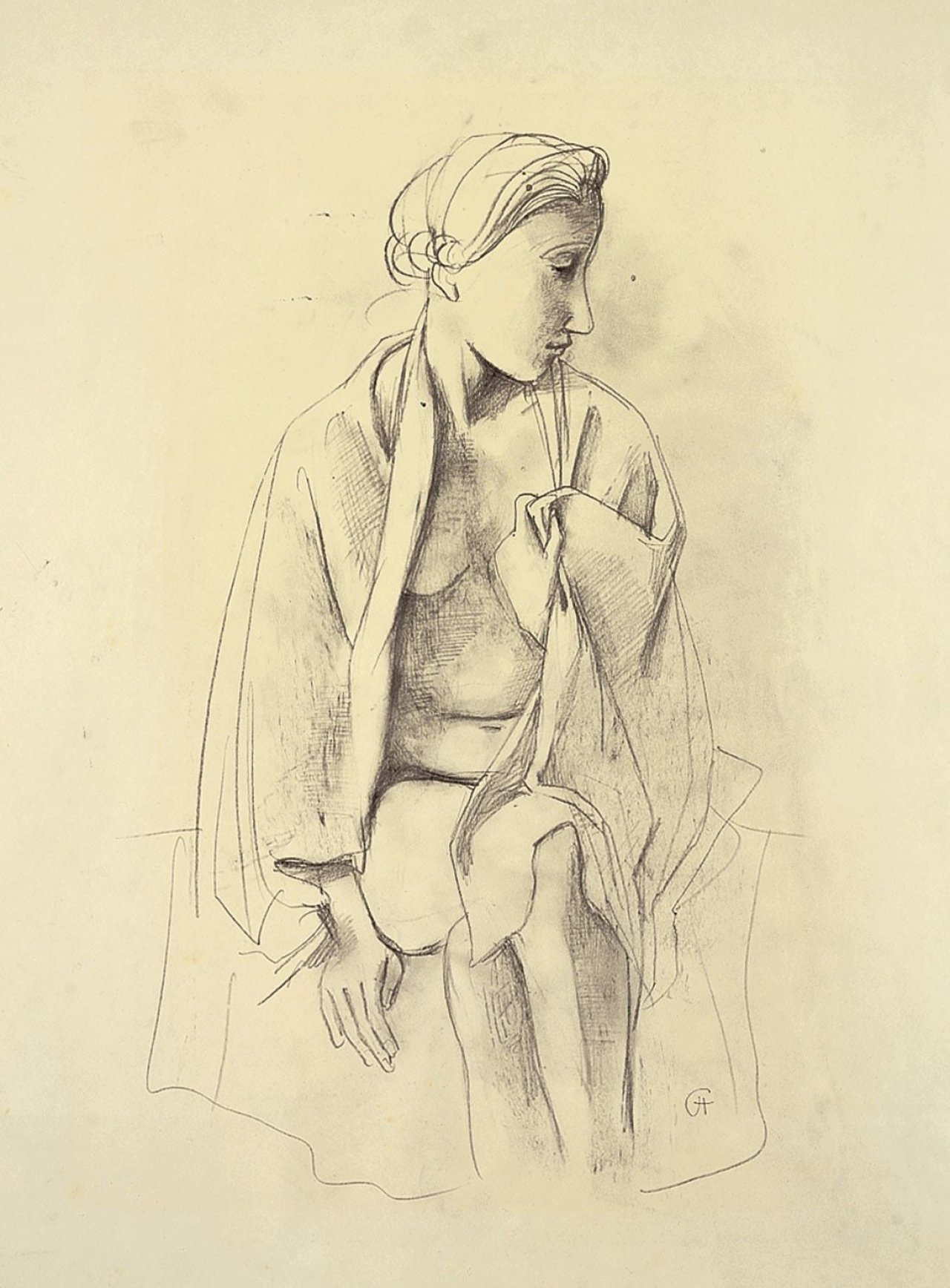 Auf diesem Bild ist das folgende Kunstwerk zu sehen: Karl Hofer. Sitzende.