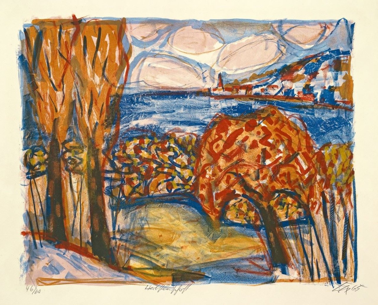 Auf diesem Bild ist das folgende Kunstwerk zu sehen: Otto Dix. „Herbstlandschaft“. 1965.