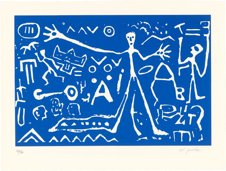 Auf diesem Bild ist das folgende Kunstwerk zu sehen: A.R. Penck. „Northern Darkness“. 1987.
