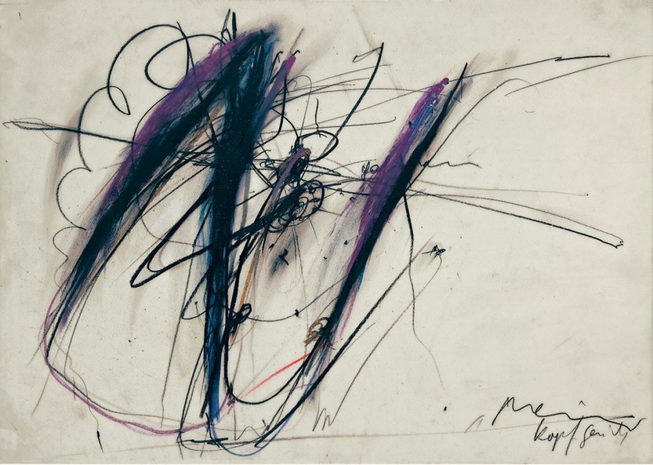 Auf diesem Bild ist das folgende Kunstwerk zu sehen: Arnulf Rainer. „Kopfgesicht“. 1966.