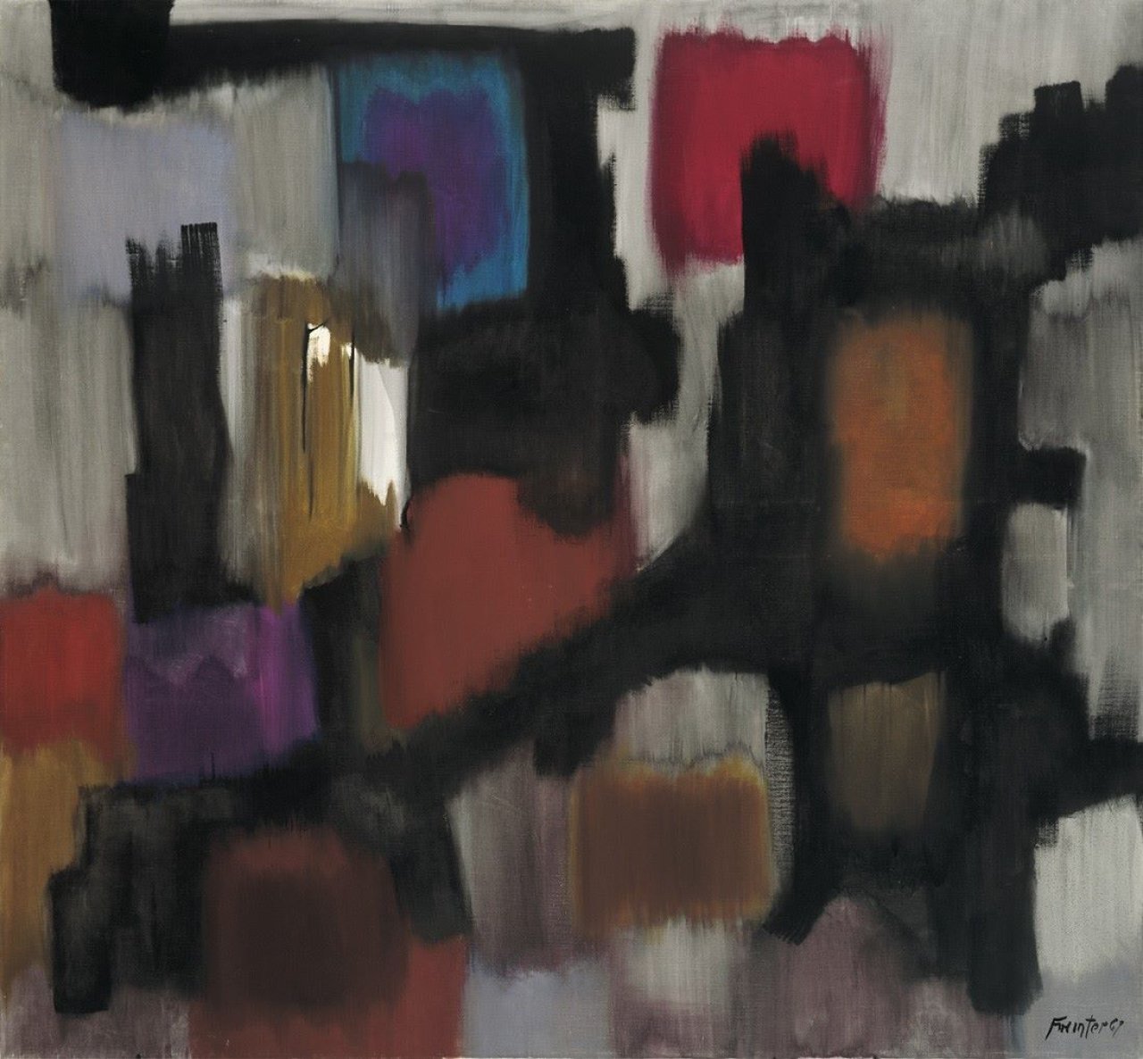 This picture shows the following artwork: Fritz Winter. „Dunkle Spiegel“. 1961.