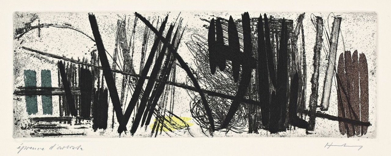 Auf diesem Bild ist das folgende Kunstwerk zu sehen: Hans Hartung. „3“. 1953.