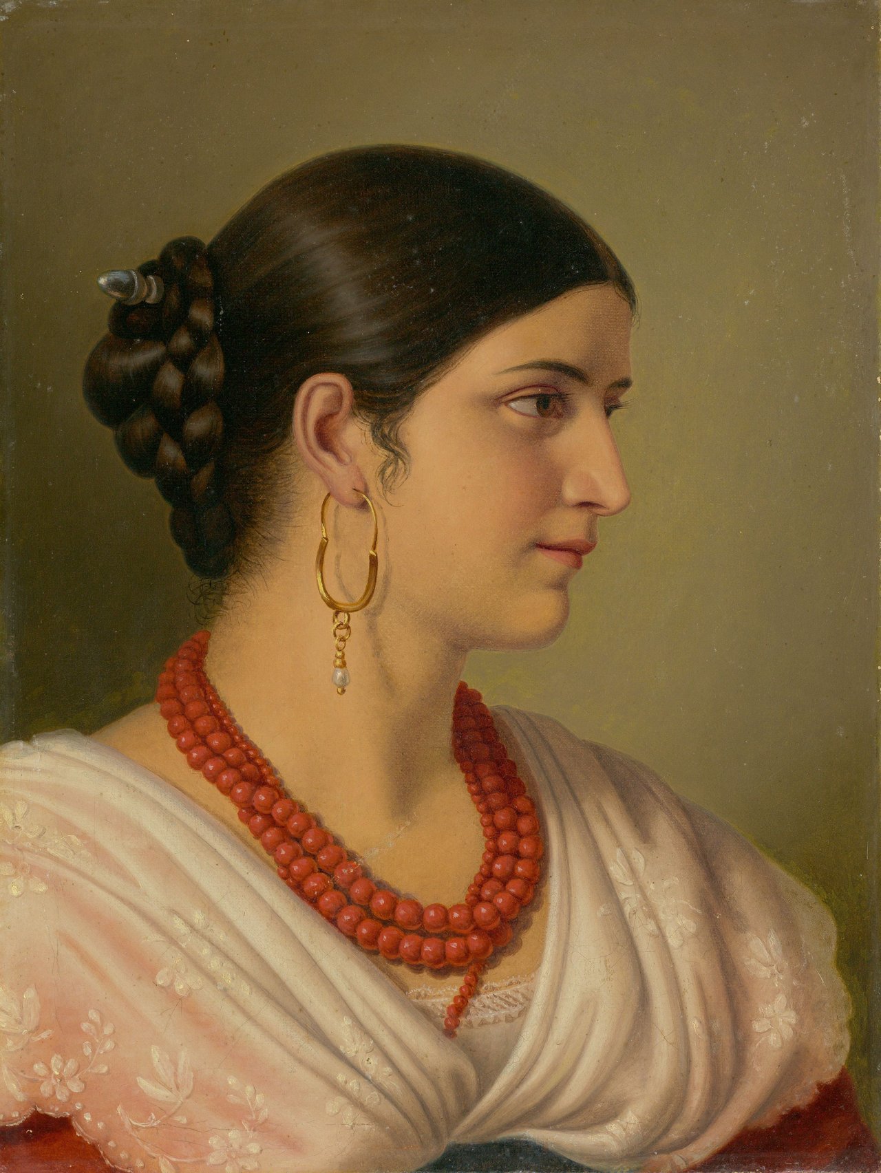 This picture shows the following artwork: Carl Adolf Senff. Young Roman woman. Circa 1820/30.