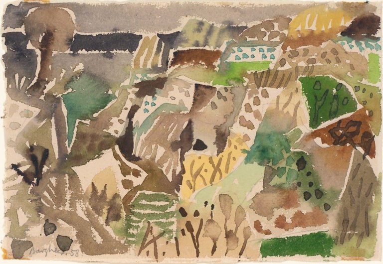 Auf diesem Bild ist das folgende Kunstwerk zu sehen: Eduard Bargheer. Terrassen am Meer (Ischia). 1958.