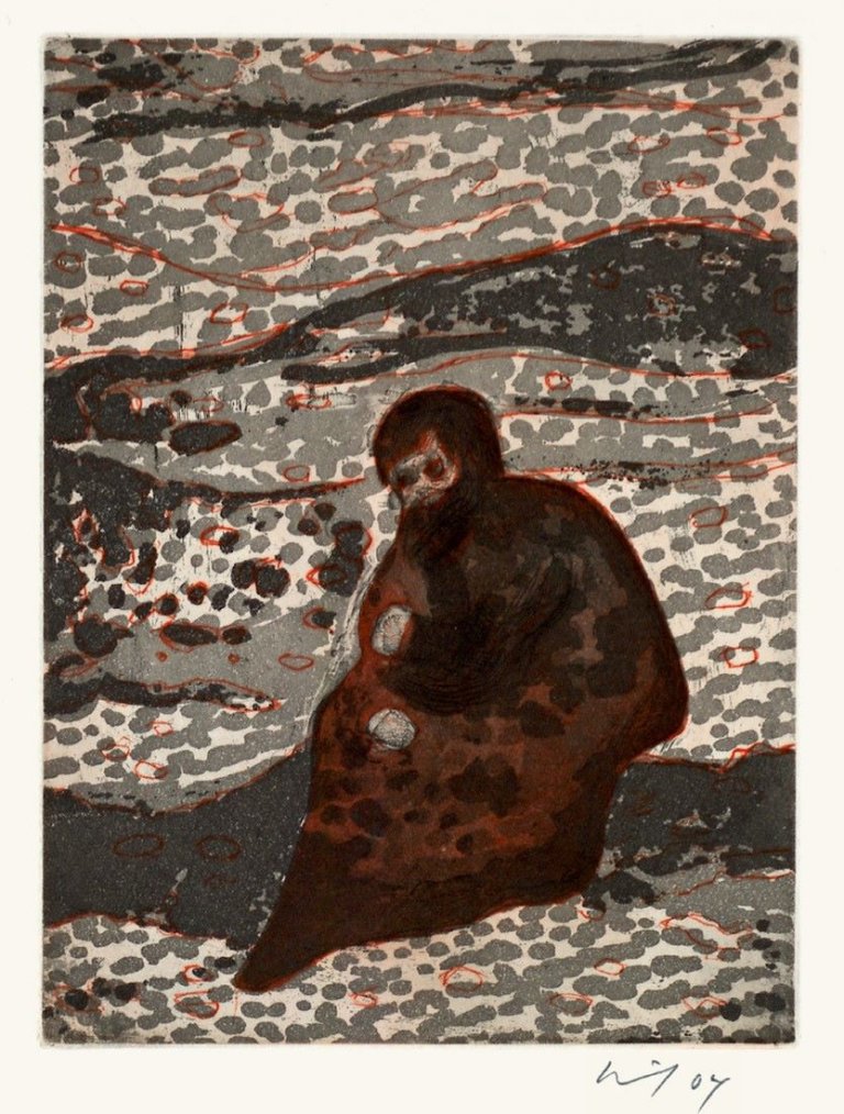 Auf diesem Bild ist das folgende Kunstwerk zu sehen: Peter Doig. „Figure by a River“. 2004.
