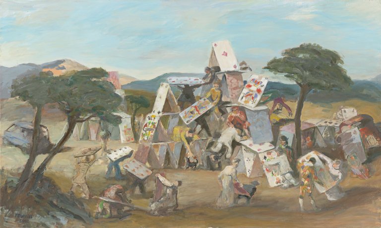Auf diesem Bild ist das folgende Kunstwerk zu sehen: Harald Metzkes. „Das große Spiel“. 2002.