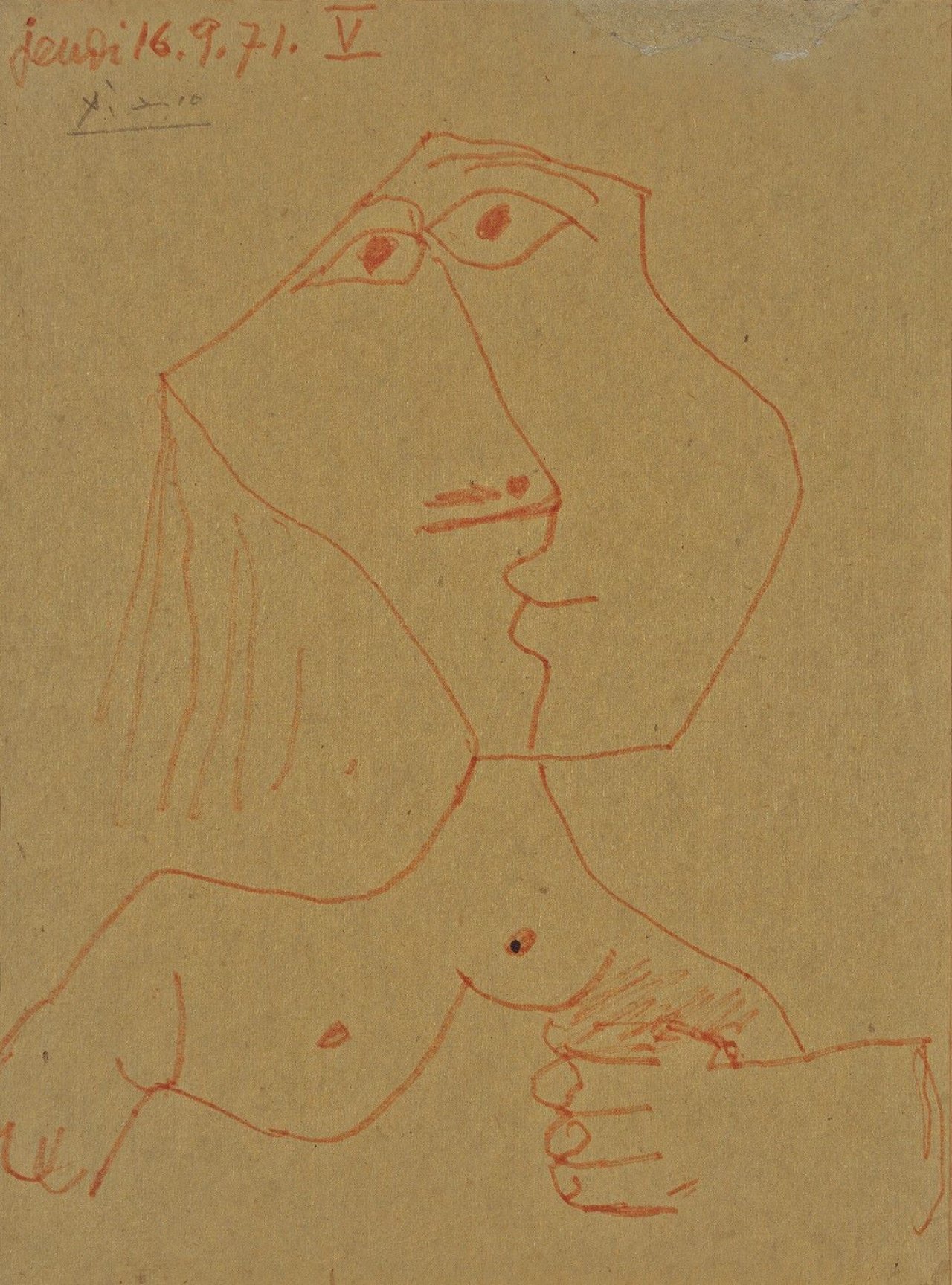 This picture shows the following artwork: Pablo Picasso. Tête de femme. 1971.