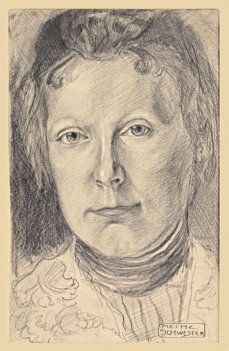 Auf diesem Bild ist das folgende Kunstwerk zu sehen: August Macke. „Bildnis Ottilie Macke“. 1902.