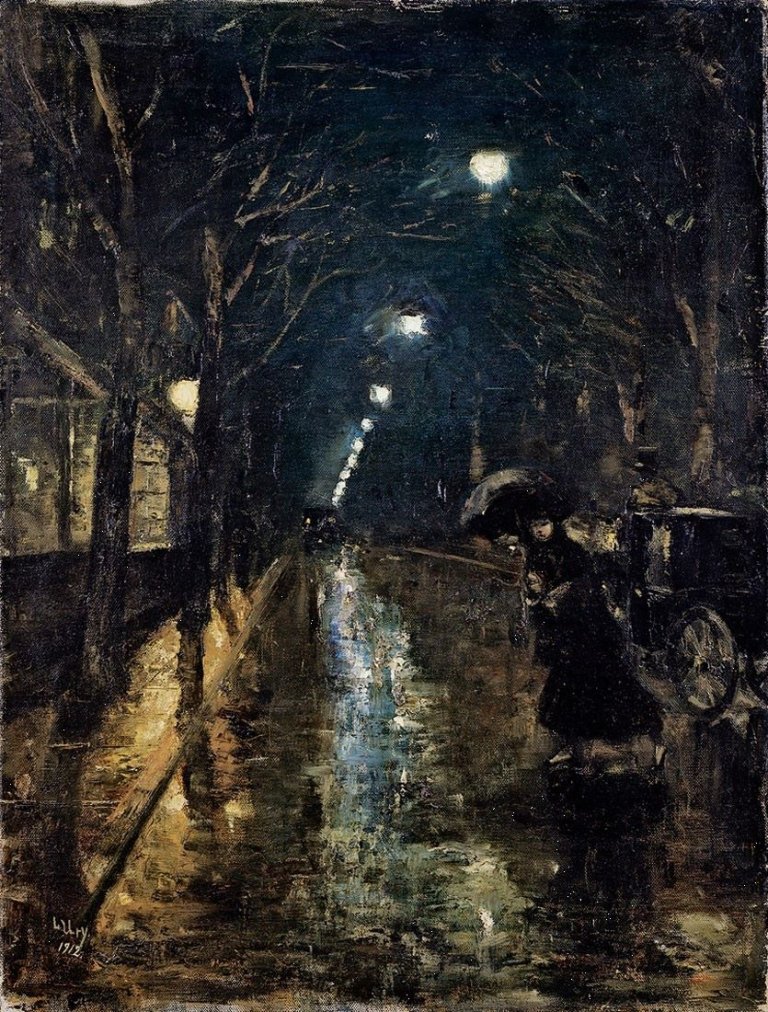 Auf diesem Bild ist das folgende Kunstwerk zu sehen: Lesser Ury. „Bellevuestrasse“ (Berlin). 1912.