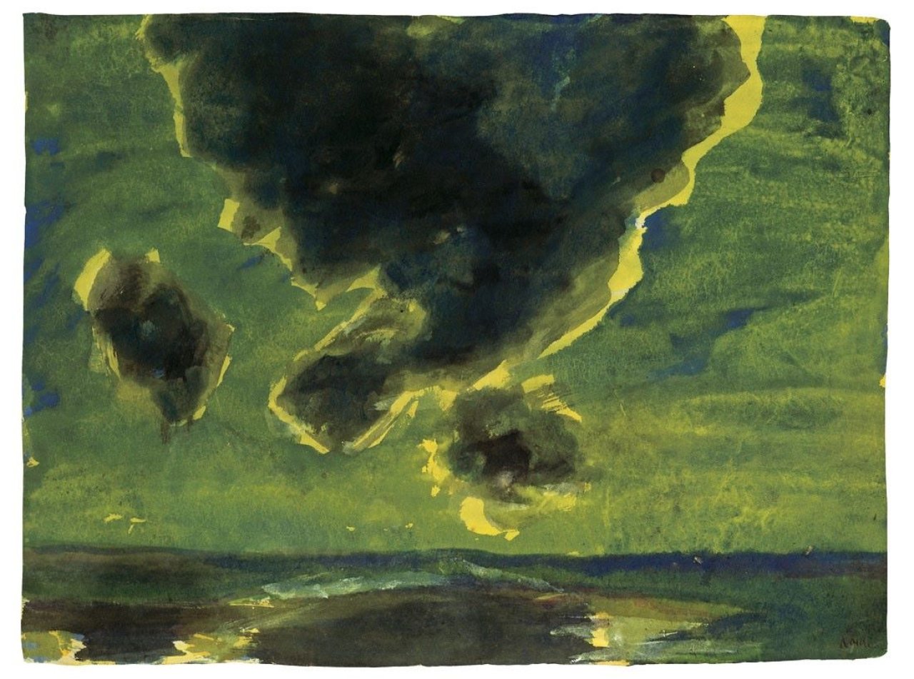 This picture shows the following artwork: Emil Nolde. „Marschlandschaft mit dunkler Wolke“. 1920/25.