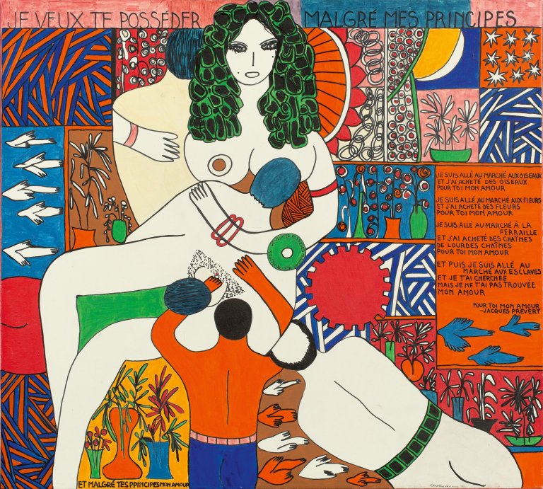 This picture shows the following artwork: Dorothy Iannone. „JE VEUX TE POSSÉDER MALGRÉ MES PRINCIPES“. 1972.