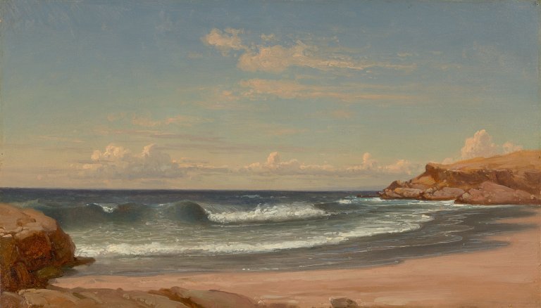 Auf diesem Bild ist das folgende Kunstwerk zu sehen: Carl Robert Kummer. Bucht bei Colares (Portugal). (Nach) 1859.