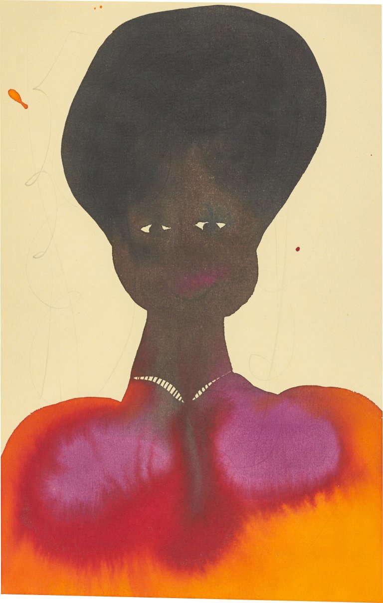 Auf diesem Bild ist das folgende Kunstwerk zu sehen: Chris Ofili. Ohne Titel. 1999.