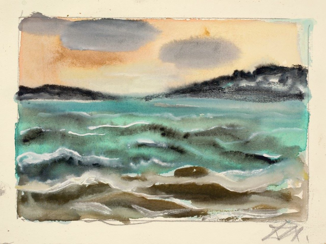 Auf diesem Bild ist das folgende Kunstwerk zu sehen: Otto Dix. „Bodensee (Wellen)“. 1950er Jahre.