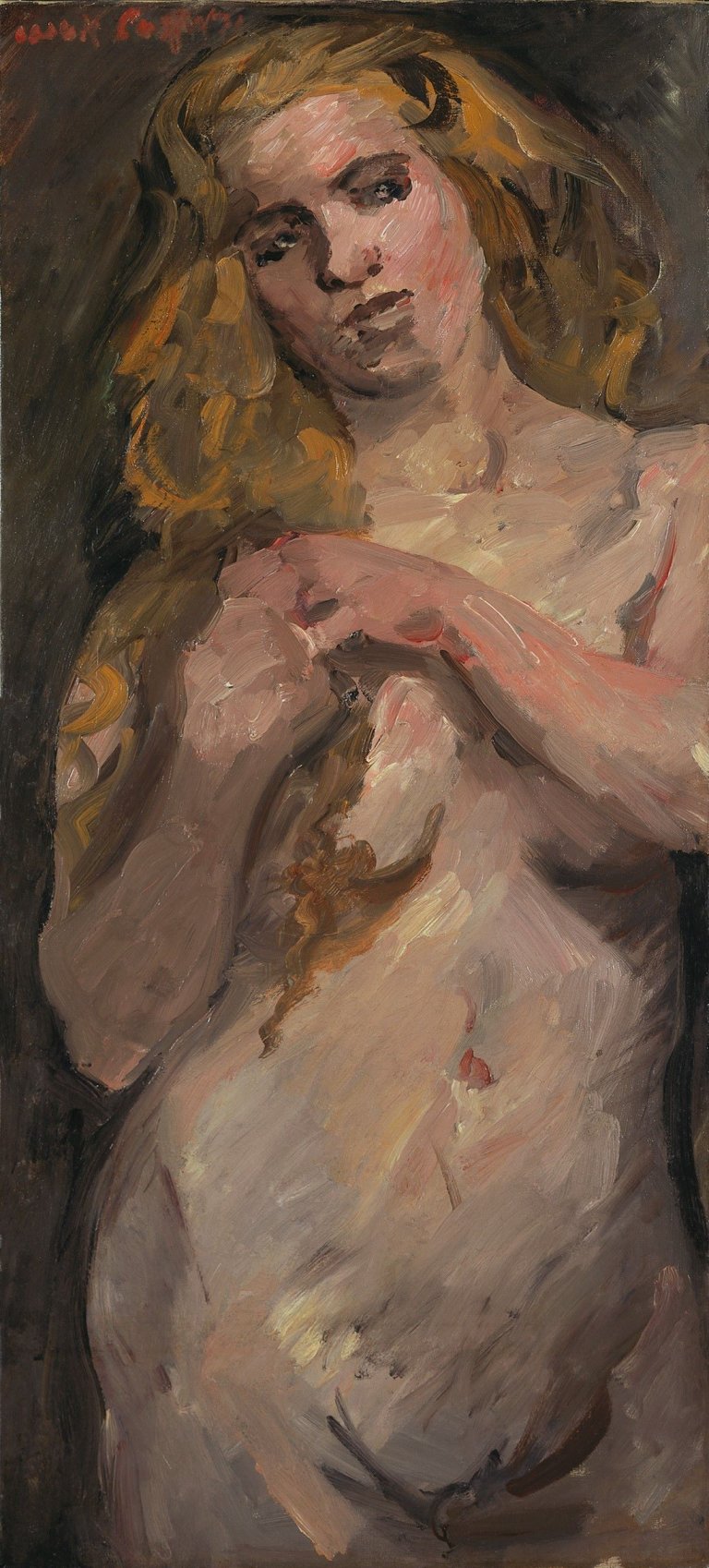 This picture shows the following artwork: Lovis Corinth. „Weiblicher Akt, Kniestück“. 1921.