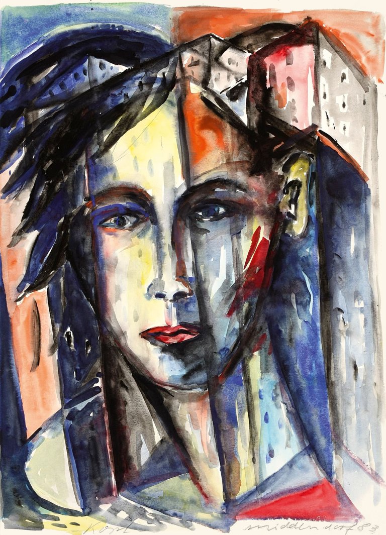 Auf diesem Bild ist das folgende Kunstwerk zu sehen: Helmut Middendorf. „Kopf“. 1983.