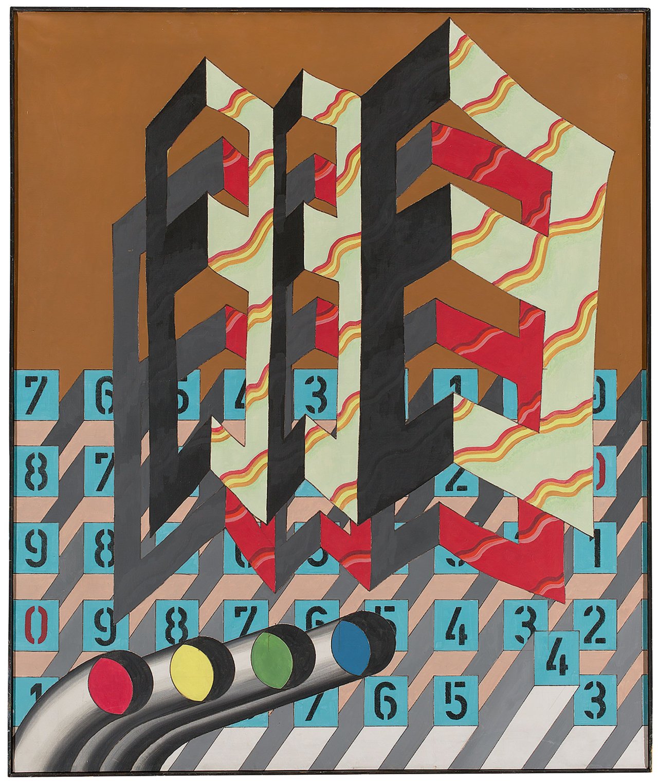 Auf diesem Bild ist das folgende Kunstwerk zu sehen: Ulrich Knispel. „Zahlentafel“. 1969.
