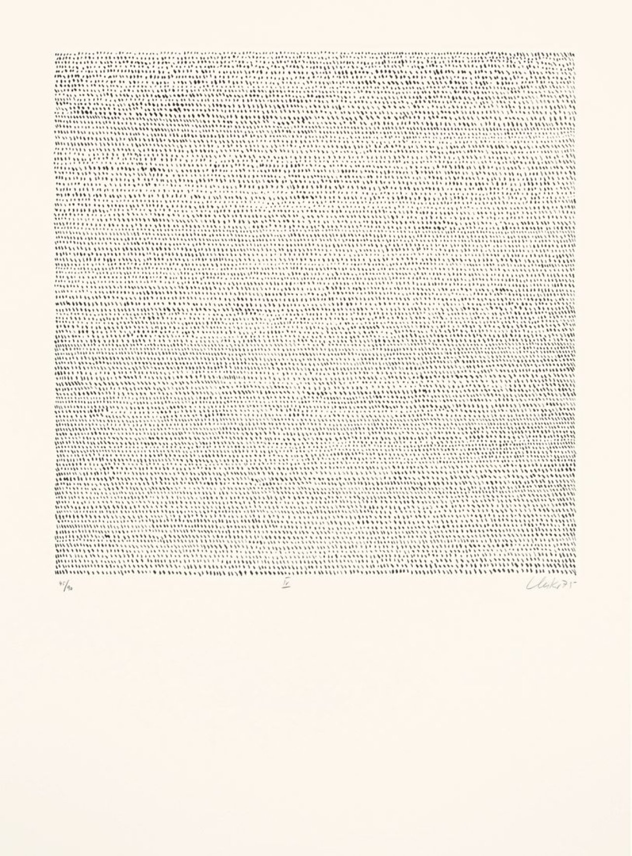 Auf diesem Bild ist das folgende Kunstwerk zu sehen: Günther Uecker. „Manuelle Strukturen“. 1975.