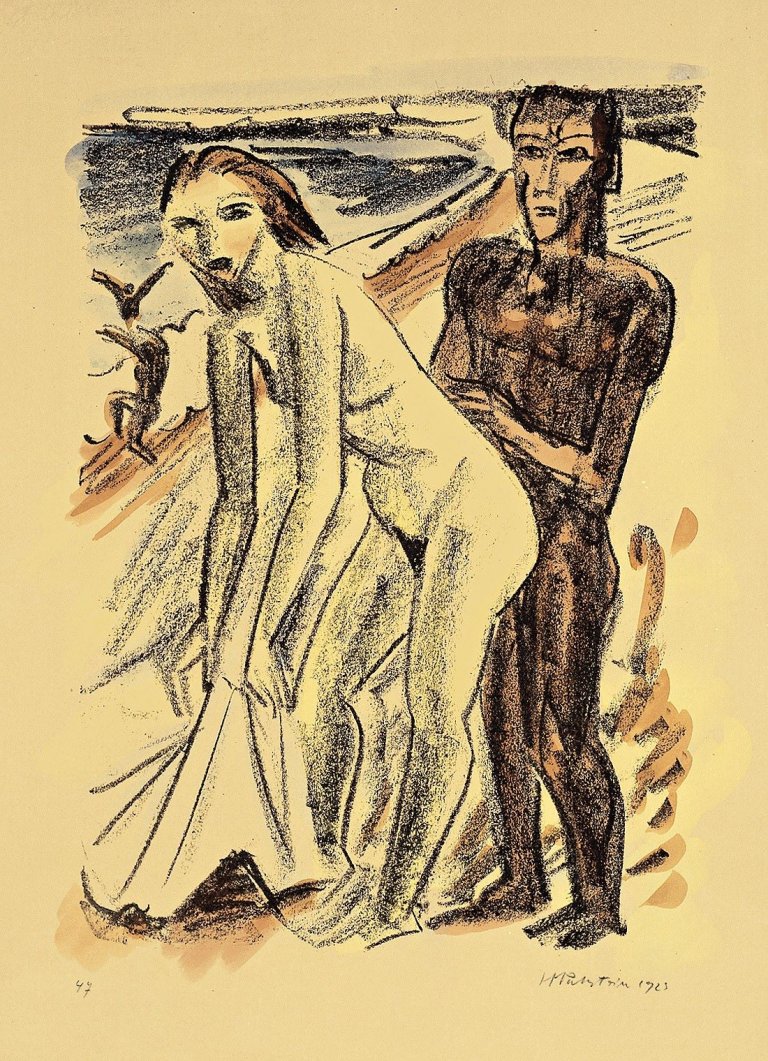 Auf diesem Bild ist das folgende Kunstwerk zu sehen: Max Pechstein. „Nach dem Bade“. 1923.