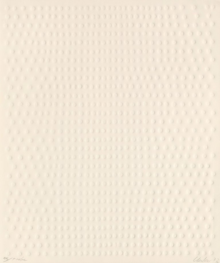 Auf diesem Bild ist das folgende Kunstwerk zu sehen: Günther Uecker. Ohne Titel. 1973.