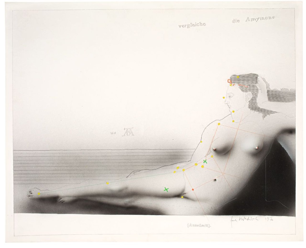 This picture shows the following artwork: Paul Wunderlich. „Zu A.D.: Die Wiener Zeichnung II“. 1970.