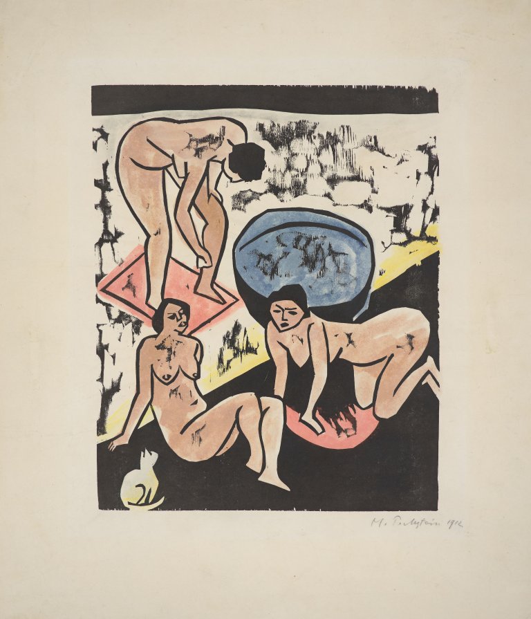 Auf diesem Bild ist das folgende Kunstwerk zu sehen: Max Pechstein. „Badende I“. 1911.