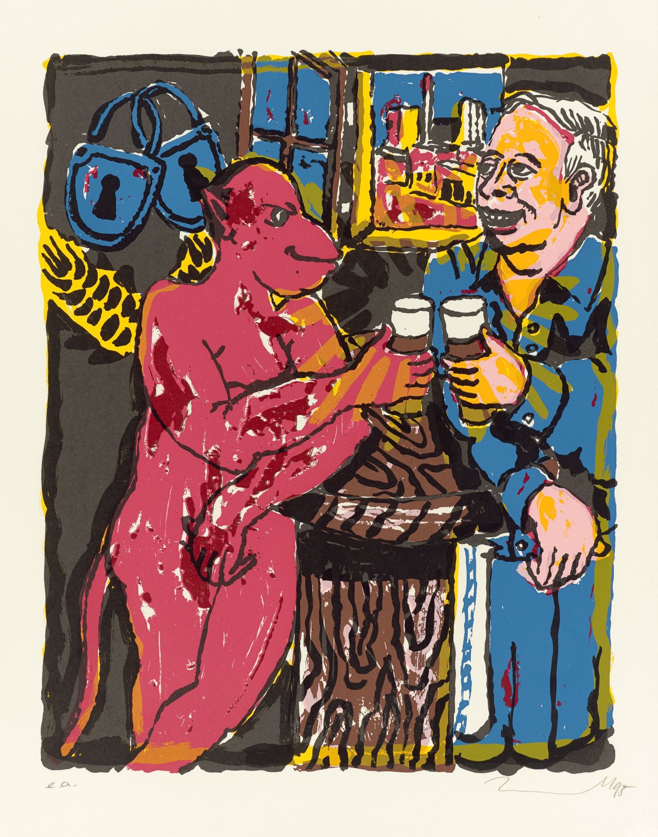 This picture shows the following artwork: Jörg Immendorff. ”Schlösser”. 1998.