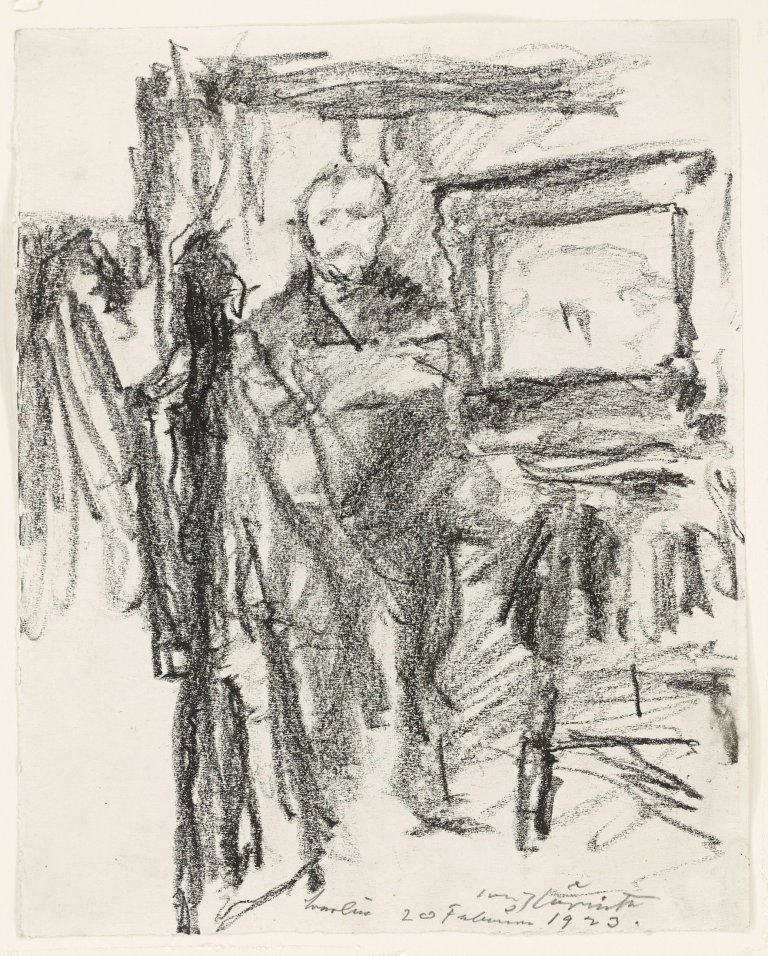 This picture shows the following artwork: Lovis Corinth. Selbstbildnis im Atelier. 1923.