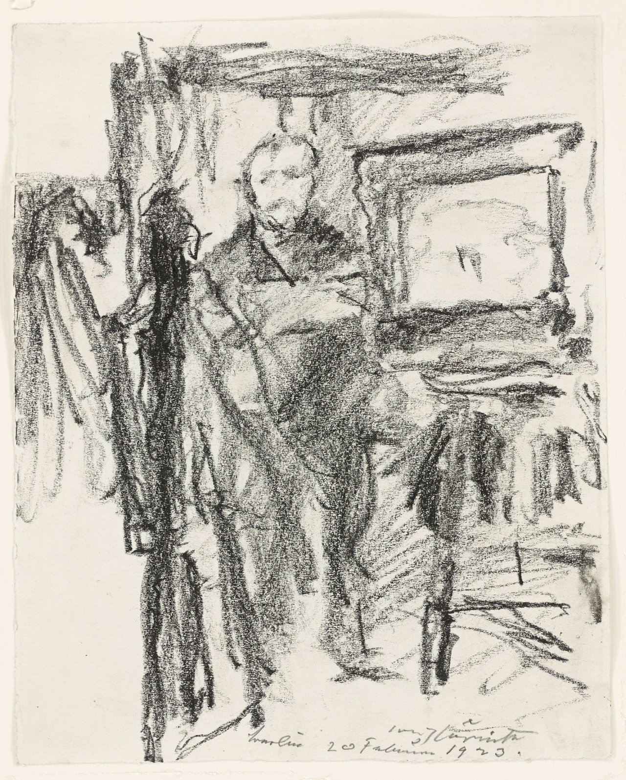 This picture shows the following artwork: Lovis Corinth. Selbstbildnis im Atelier. 1923.