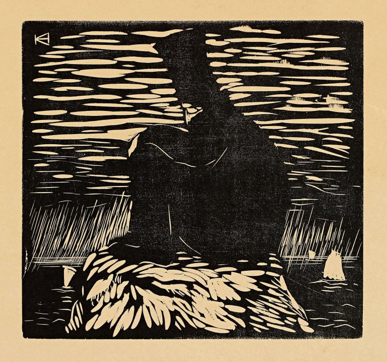 Auf diesem Bild ist das folgende Kunstwerk zu sehen: Karl Hofer. „Mann mit Zylinder“. Um 1900.