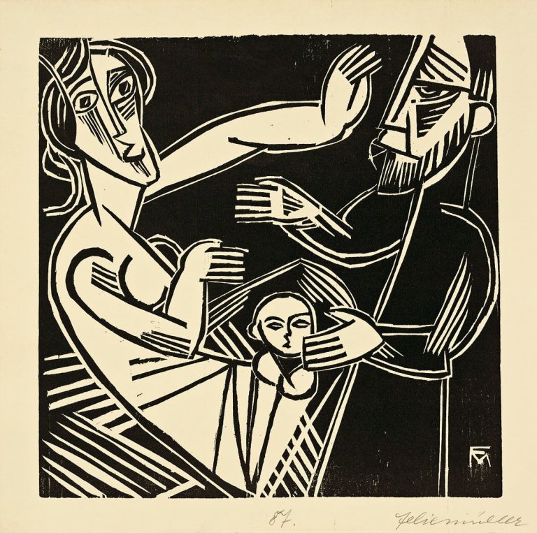 Auf diesem Bild ist das folgende Kunstwerk zu sehen: Conrad Felixmüller. „Holzschnitte“. 1918.