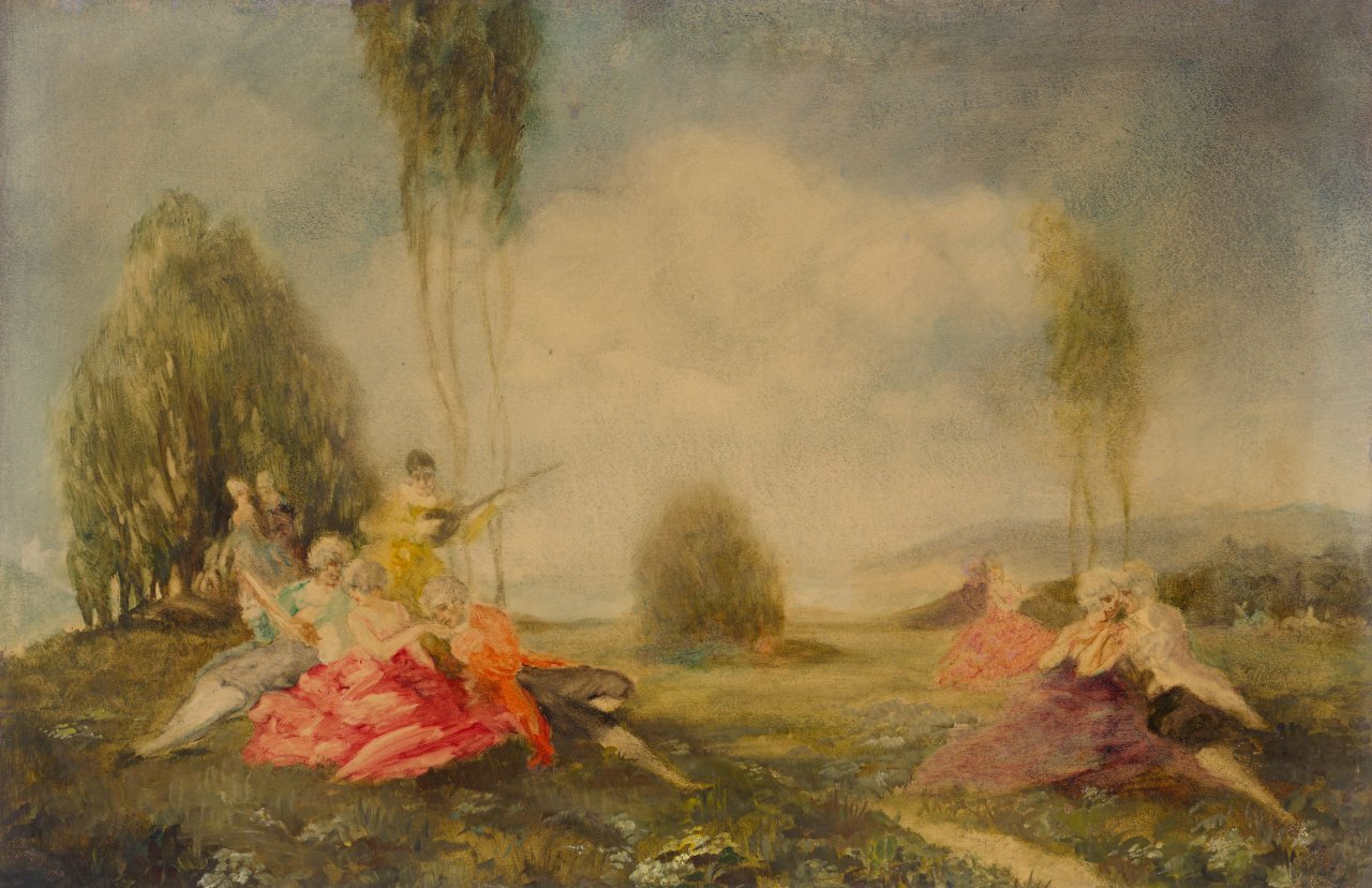 Auf diesem Bild ist das folgende Kunstwerk zu sehen: Hanns Pellar. „Rokokofest“. 1920er-Jahre.