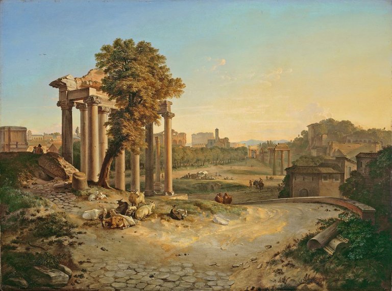 Auf diesem Bild ist das folgende Kunstwerk zu sehen: Friedrich Nerly d. Ä.. Forum Romanum. 1830.