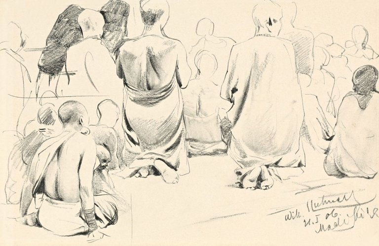 Auf diesem Bild ist das folgende Kunstwerk zu sehen: Wilhelm Kuhnert. Sitzende Frauen. 1906.