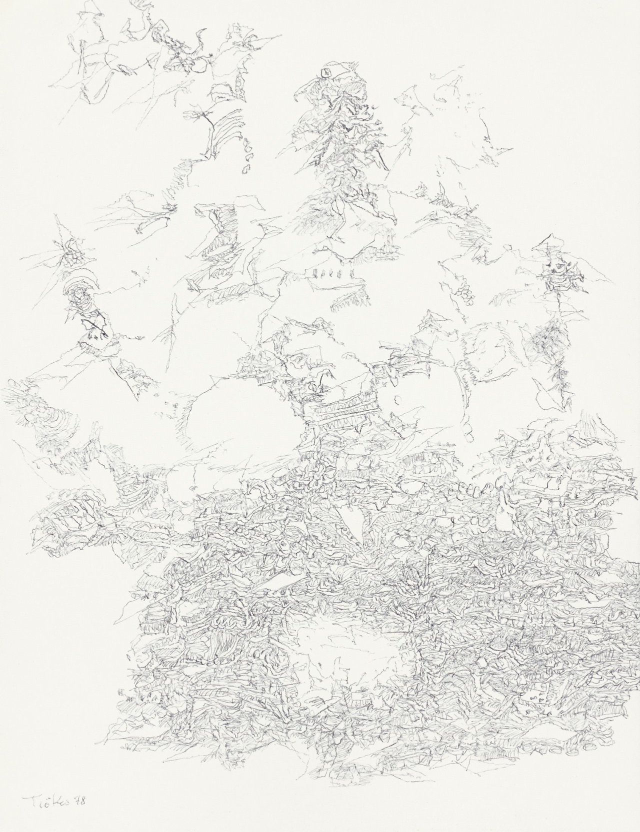 Auf diesem Bild ist das folgende Kunstwerk zu sehen: Heinz Trökes. „Am Vogelnest“. 1978.