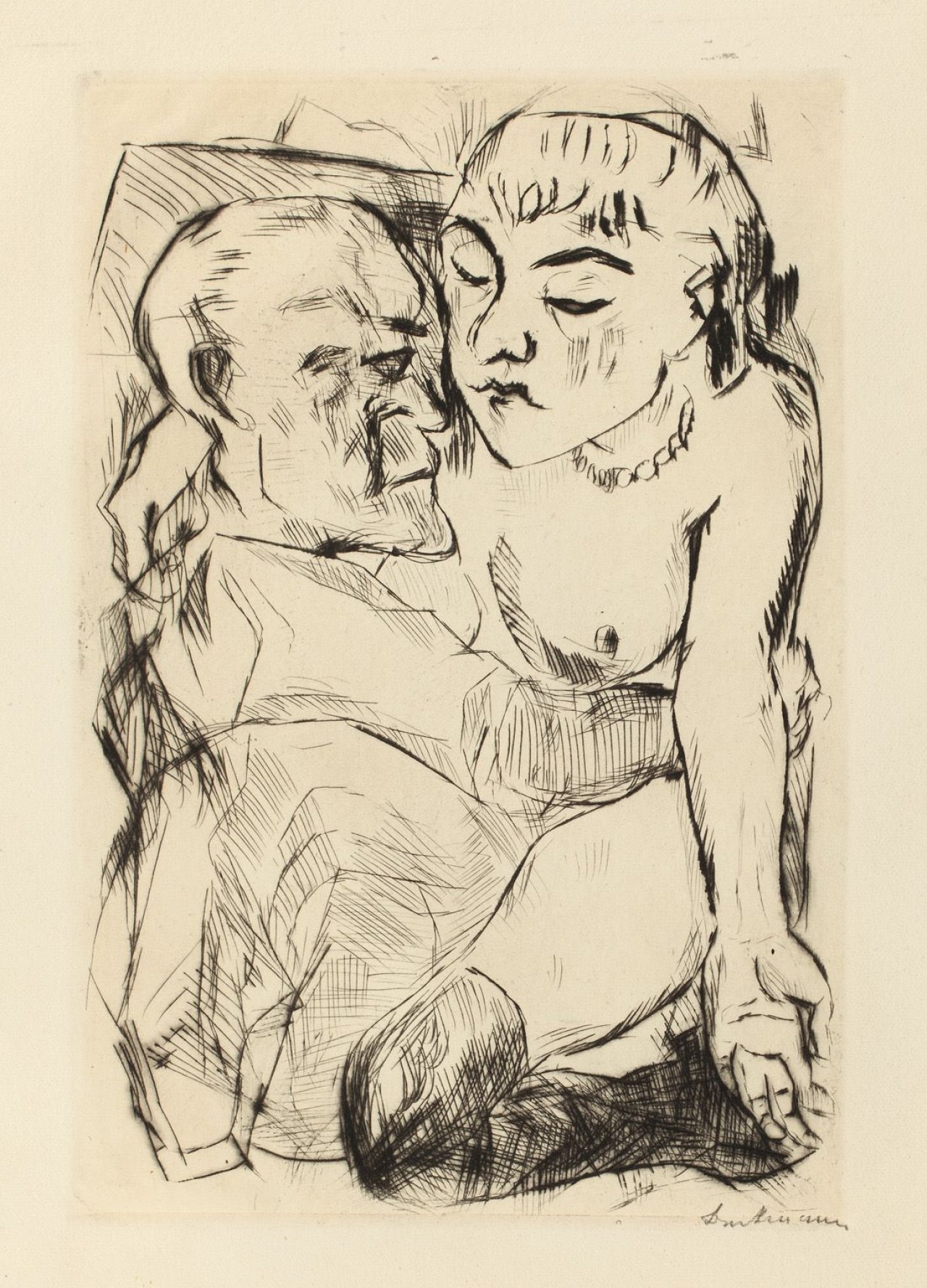 Auf diesem Bild ist das folgende Kunstwerk zu sehen: Max Beckmann. „Die Fürstin: Illustration zu Kapitel 2“. 1917.