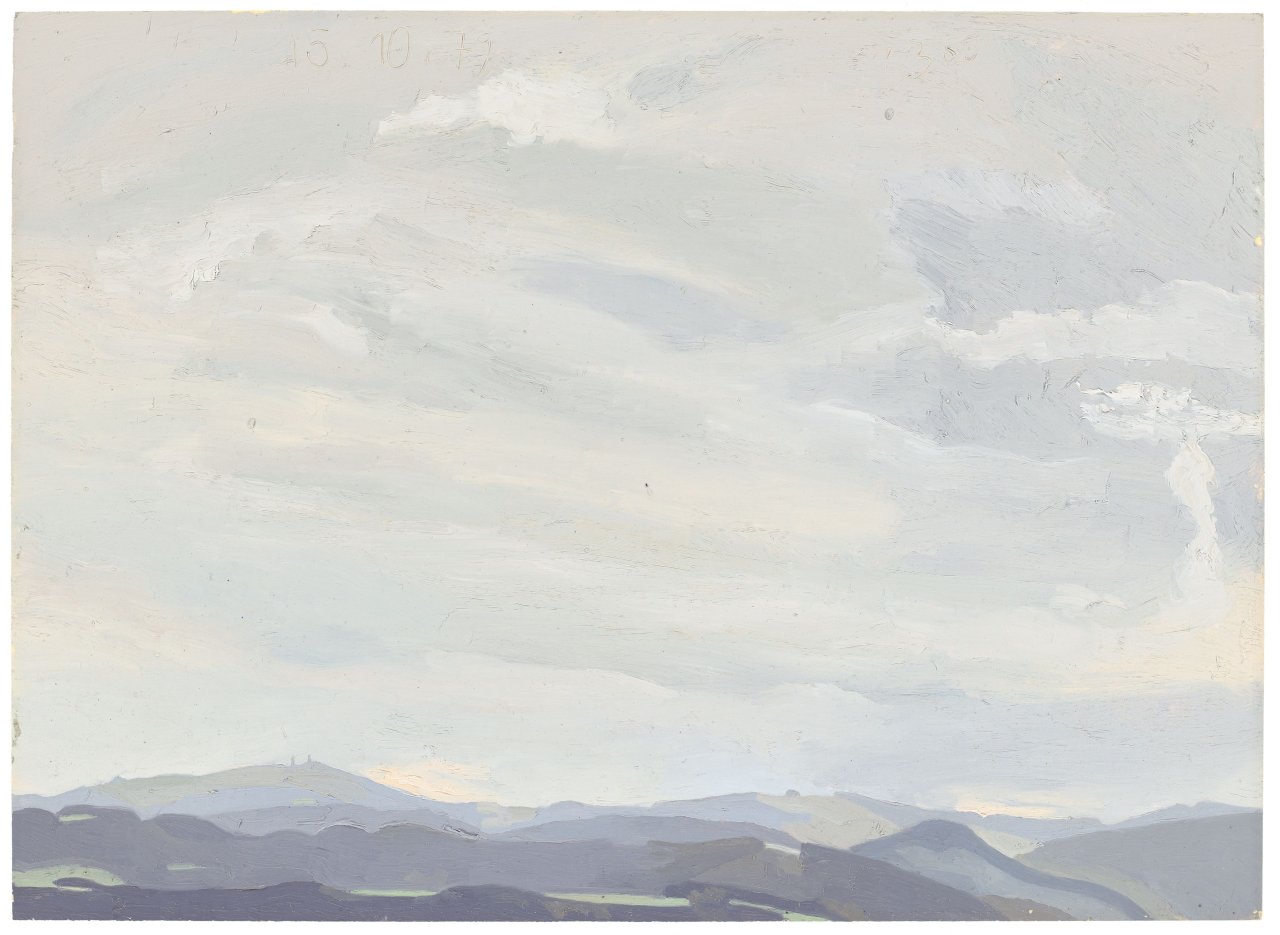 Auf diesem Bild ist das folgende Kunstwerk zu sehen: Peter Dreher. „DER FELDBERG AM 15.10.79, 1300“ / „MAI 1973“.. 1979 bzw. 1973.