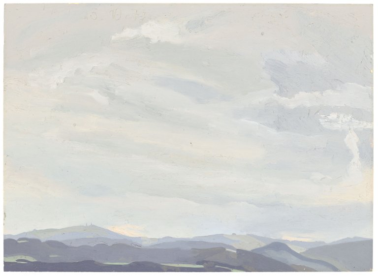 Auf diesem Bild ist das folgende Kunstwerk zu sehen: Peter Dreher. „DER FELDBERG AM 15.10.79, 1300“ / „MAI 1973“.. 1979 bzw. 1973.