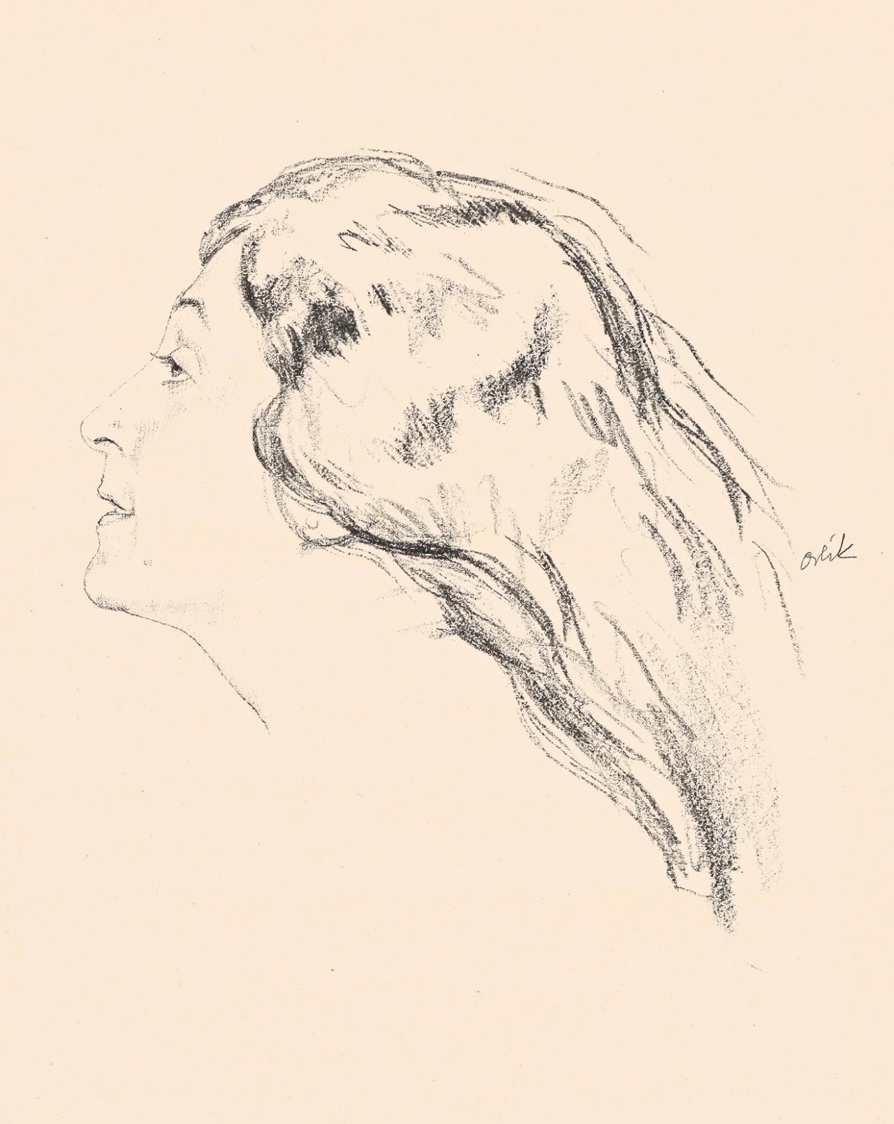 Auf diesem Bild ist das folgende Kunstwerk zu sehen: Emil Orlik. Hedda Neuhoff. 1920er Jahre.