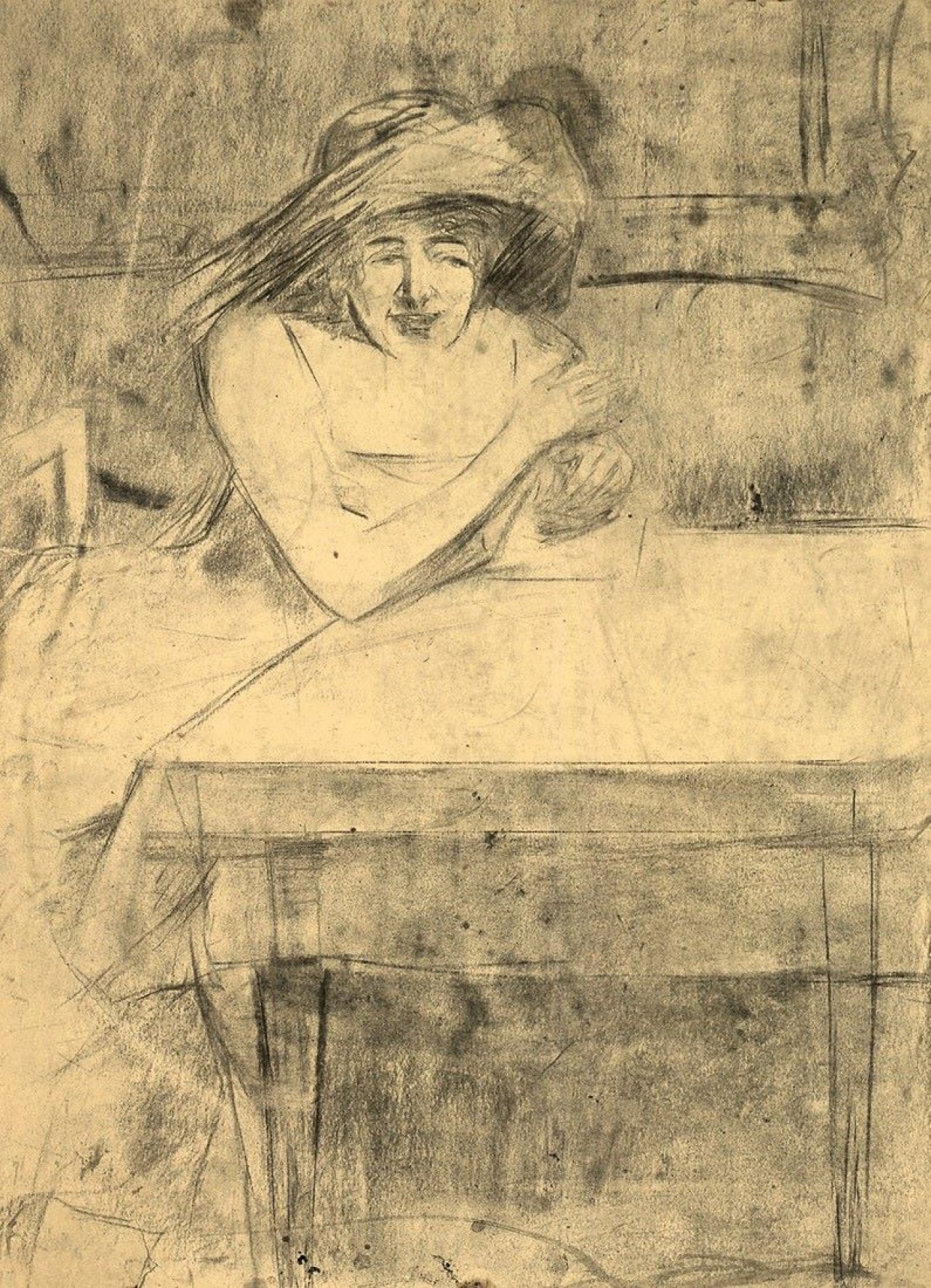 This picture shows the following artwork: Lesser Ury. „Im Café“. 1910.