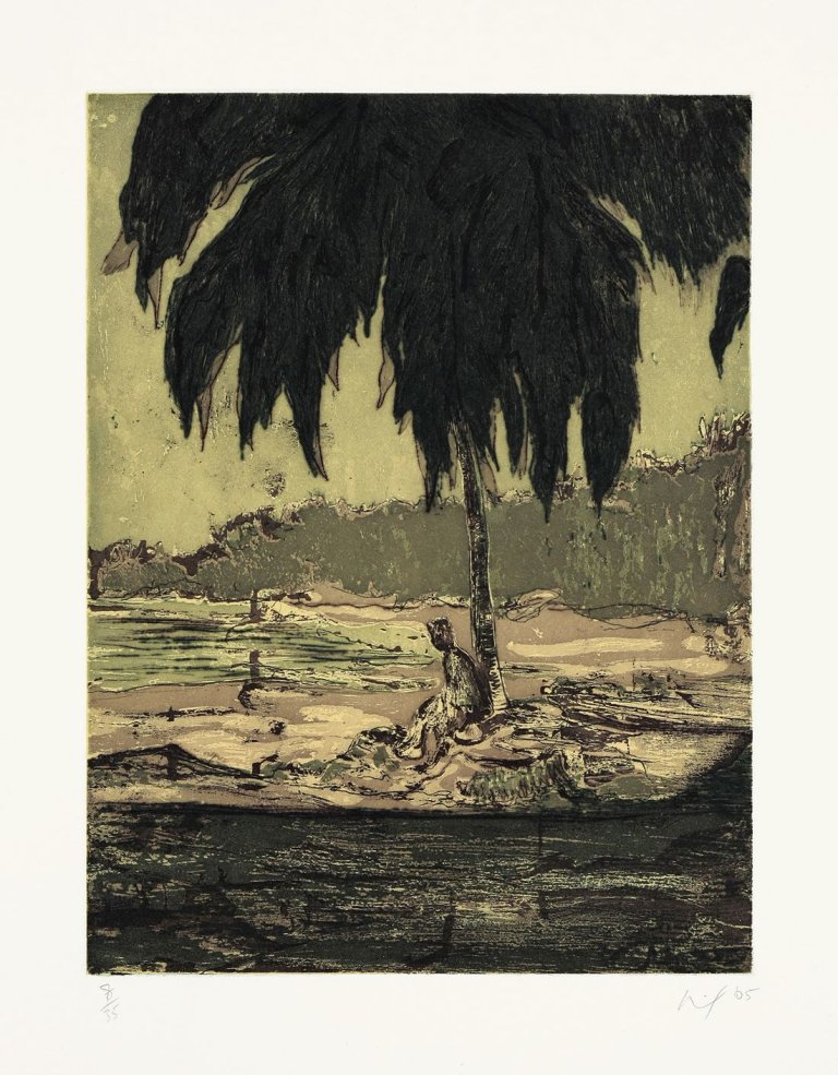 Auf diesem Bild ist das folgende Kunstwerk zu sehen: Peter Doig. „Curious“. 2005.