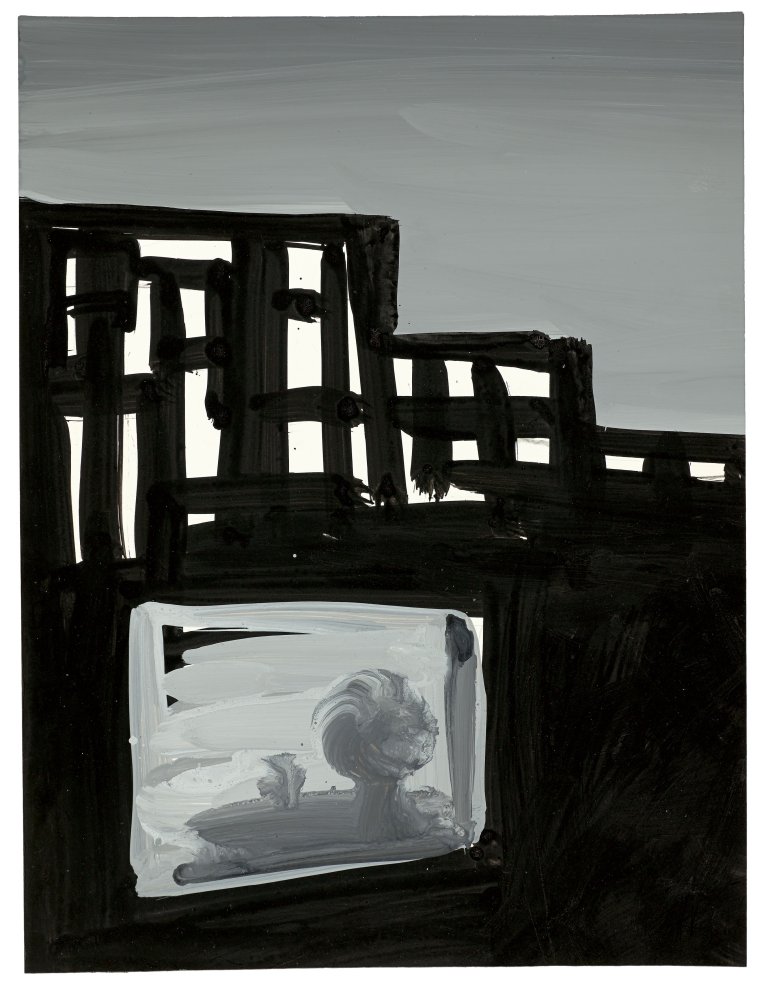 Auf diesem Bild ist das folgende Kunstwerk zu sehen: Antonio Saura. Ohne Titel (Zu: George Orwell: 1984). 1983.
