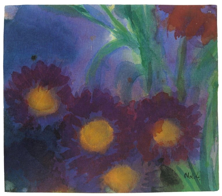 This picture shows the following artwork: Emil Nolde. Violette Astern.