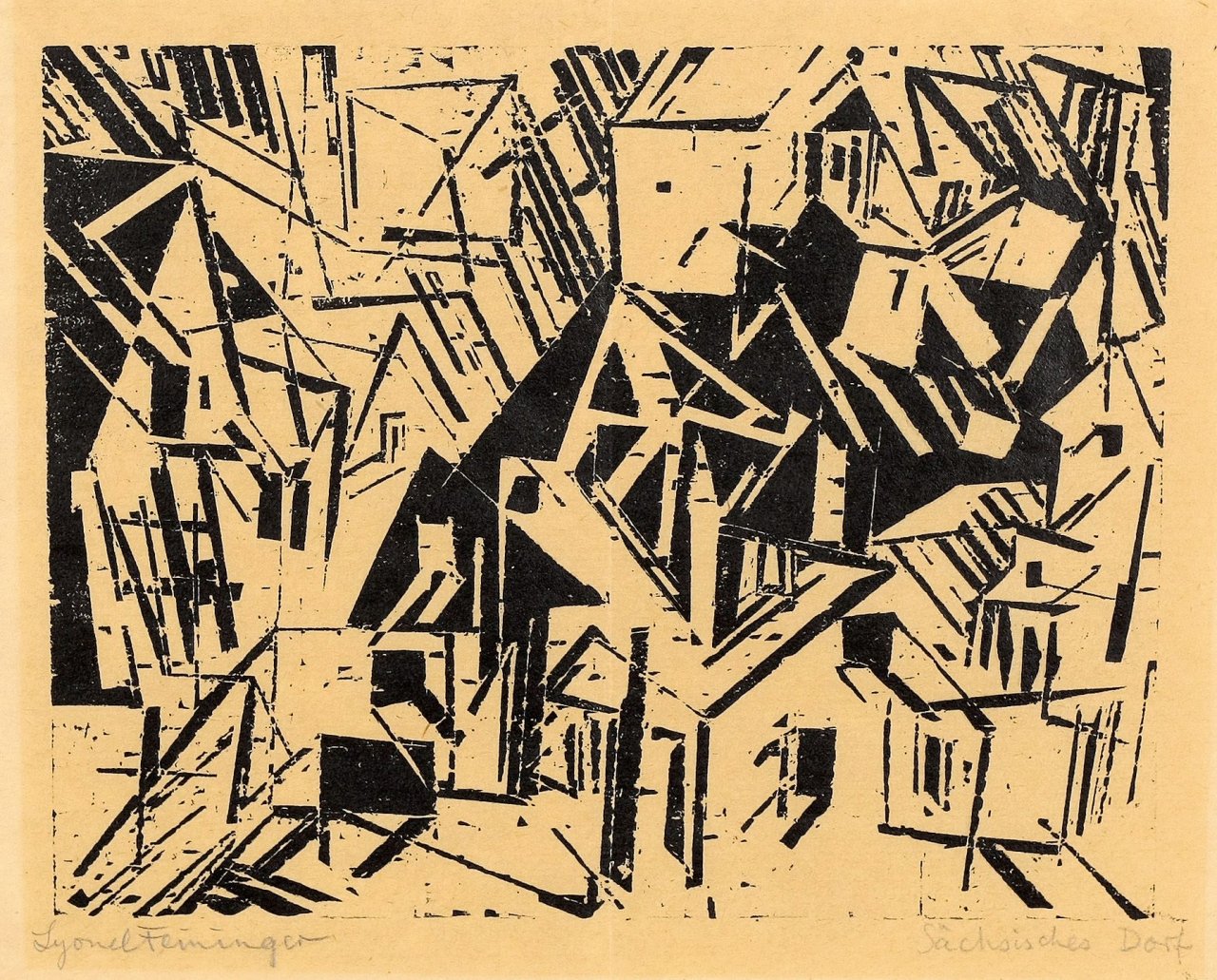This picture shows the following artwork: Lyonel Feininger. „Sächsisches Dorf“. 1918.