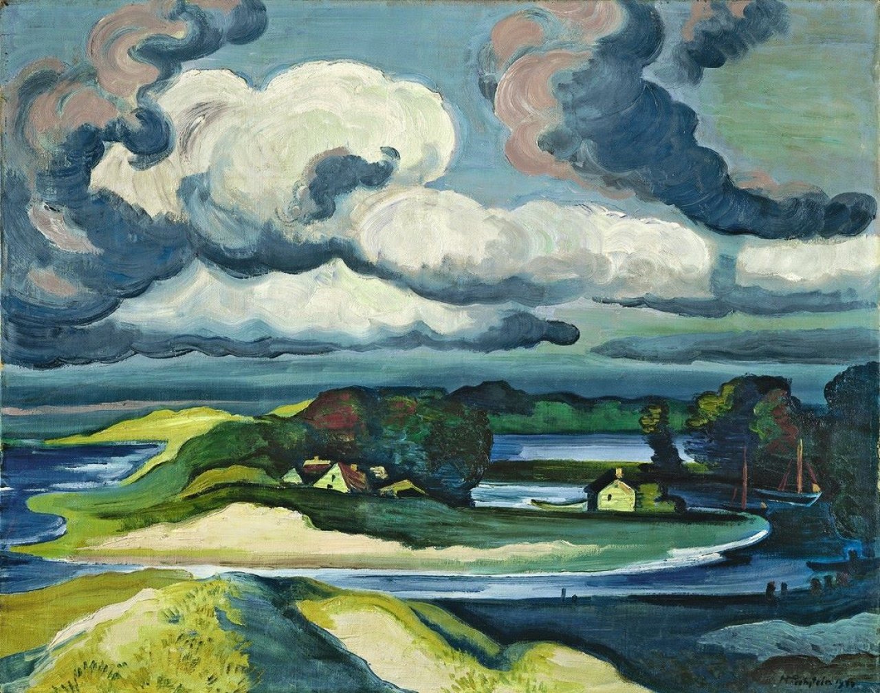 Auf diesem Bild ist das folgende Kunstwerk zu sehen: Max Pechstein. „Nordische Landschaft“. 1931.