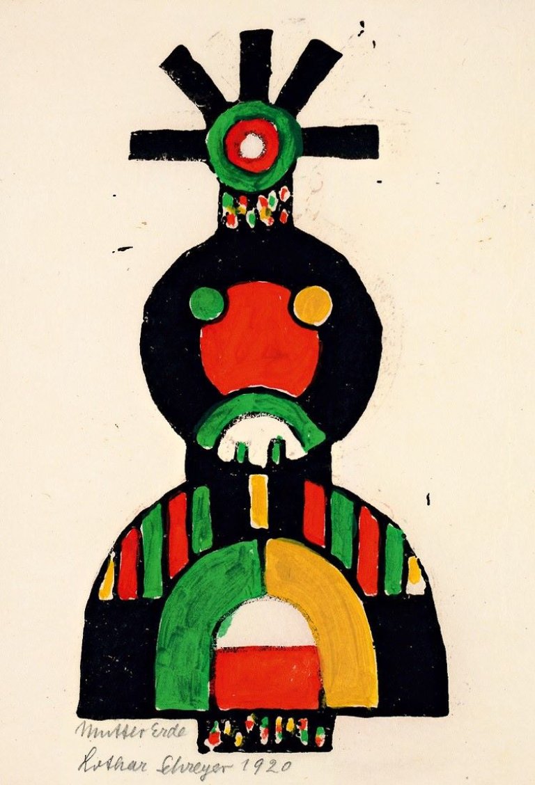 Auf diesem Bild ist das folgende Kunstwerk zu sehen: Lothar Schreyer. „Mutter Erde“. 1920/66.