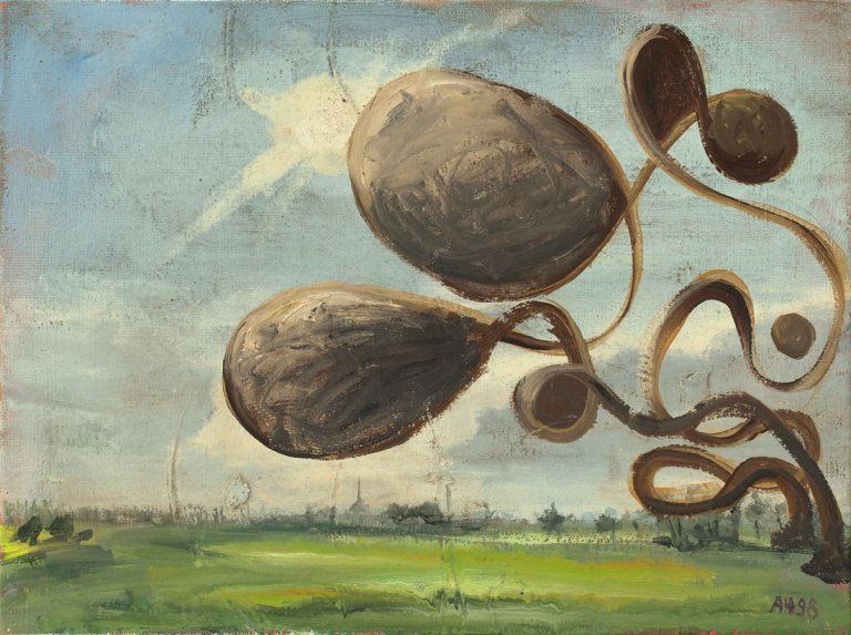 Auf diesem Bild ist das folgende Kunstwerk zu sehen: Anton Henning. Ohne Titel (Landschaft). 1998.