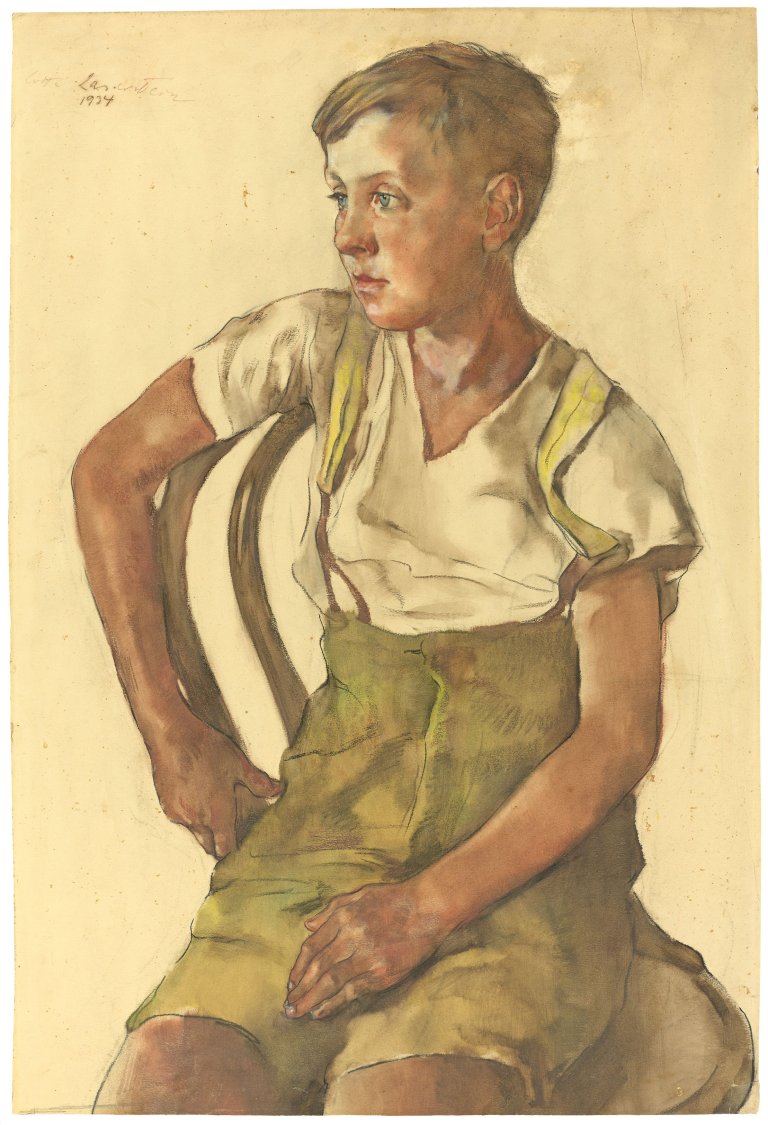Auf diesem Bild ist das folgende Kunstwerk zu sehen: Lotte Laserstein. „Gutsbesitzersohn“. 1934.