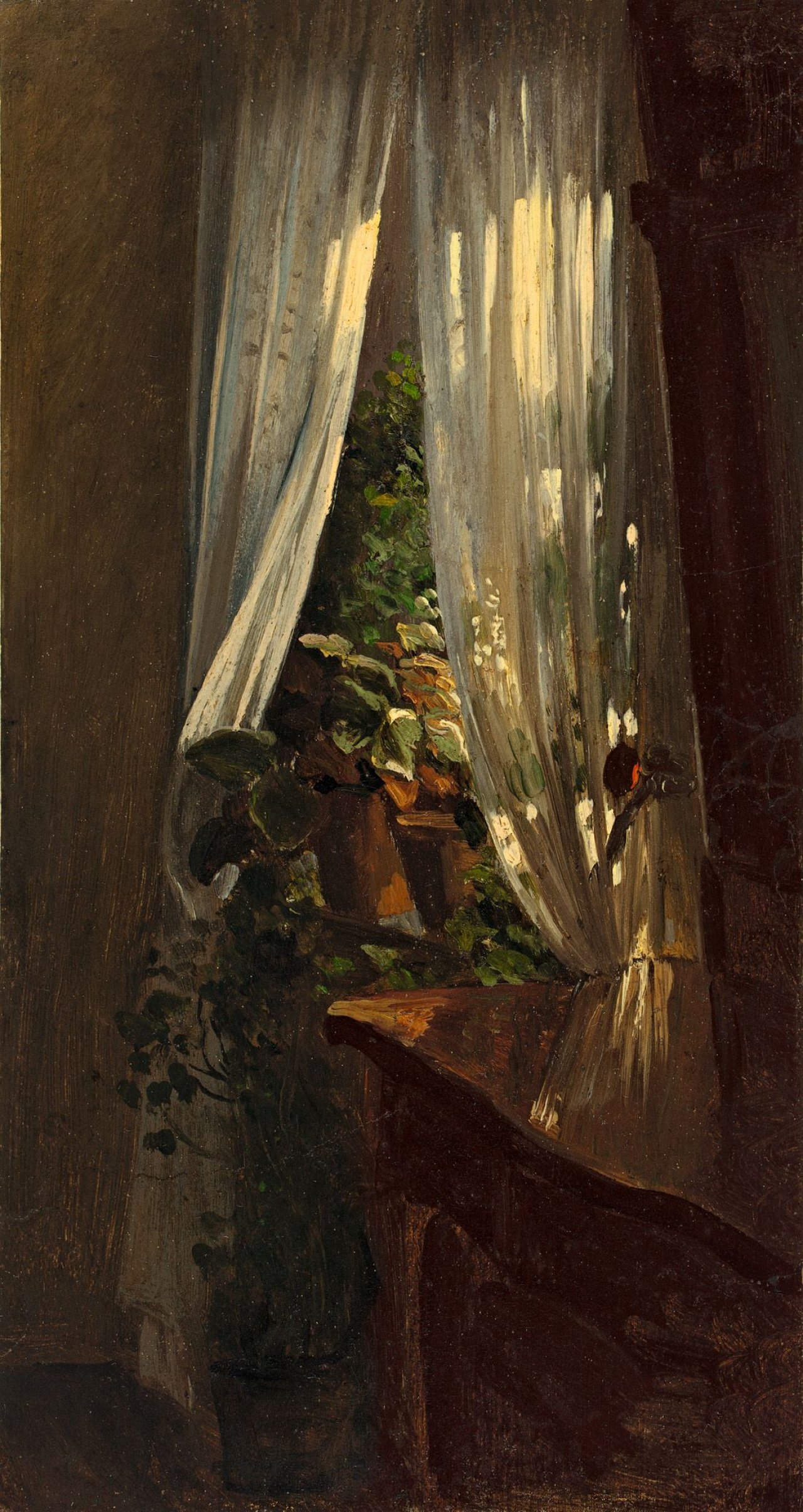 This picture shows the following artwork:  German, circa 1860. Der geöffnete Vorhang.